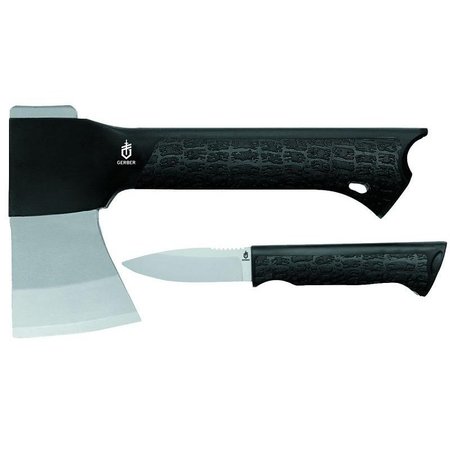 FISKARS Axe Gator Combo With Knife, Steel Blade, Glass Filled Nylon Handle, GatorGrip Handle, Black Handle 31-001054
